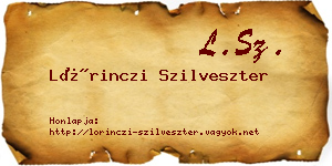 Lőrinczi Szilveszter névjegykártya